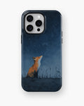Starry night orange fox oil painting shockproof case for iPhone Pro Max models