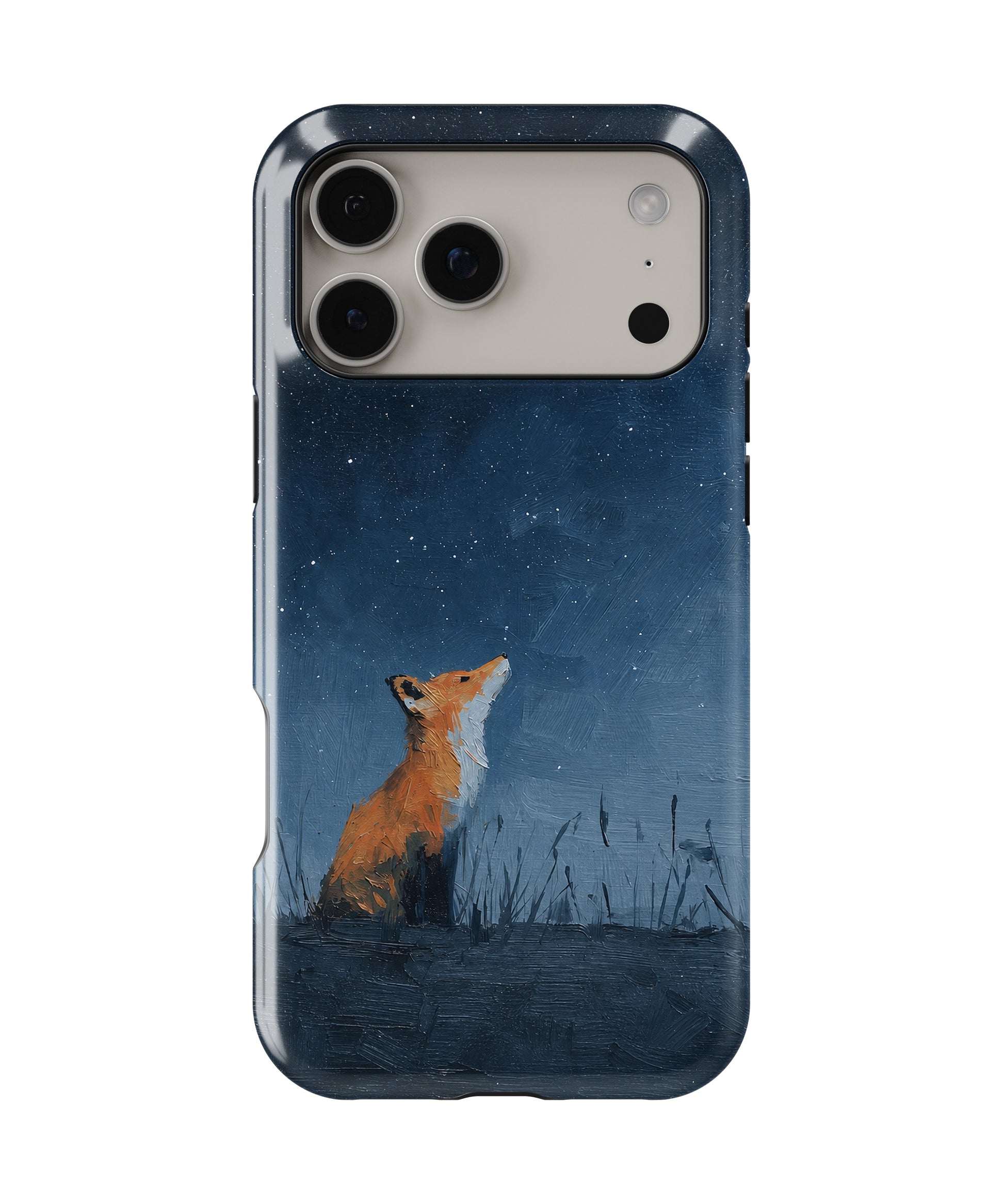 Starry night orange fox oil painting shockproof MagSafe iPhone case for iPhone 17 Pro Max