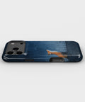 Starry night orange fox oil painting tough iPhone case with raised camera and edge protection