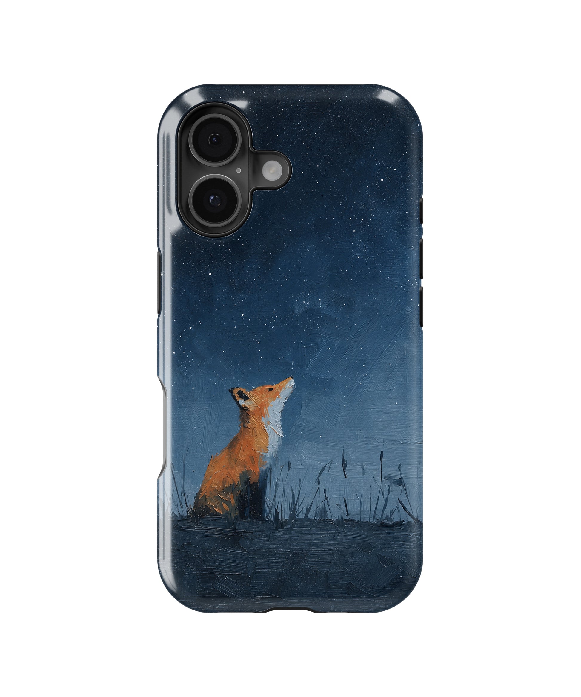 Starry night orange fox oil painting MagSafe iPhone tough case for iPhone 17