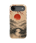 Wabi-sabi red sun sakura bridge landscape MagSafe iPhone tough case for iPhone 17 Air