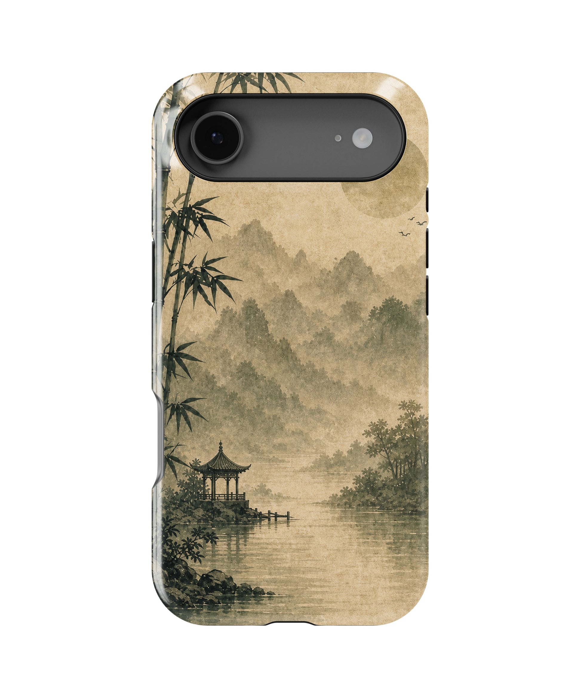Wabi-sabi bamboo gray sun pavilion landscape MagSafe iPhone tough case for iPhone 17 Air