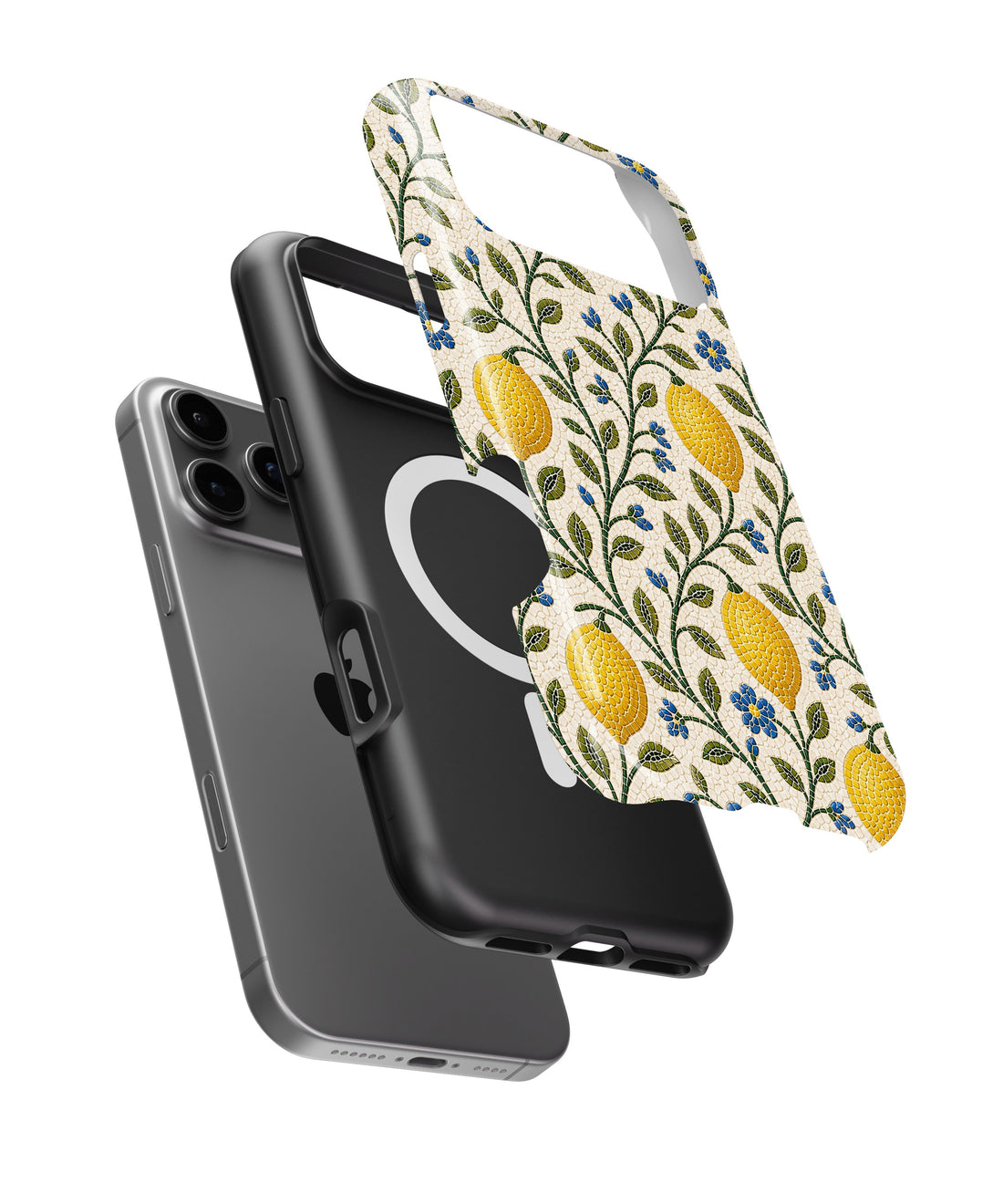 Sicilian Lemon Mosaic shockproof MagSafe iPhone case for iPhone 17 Pro Max