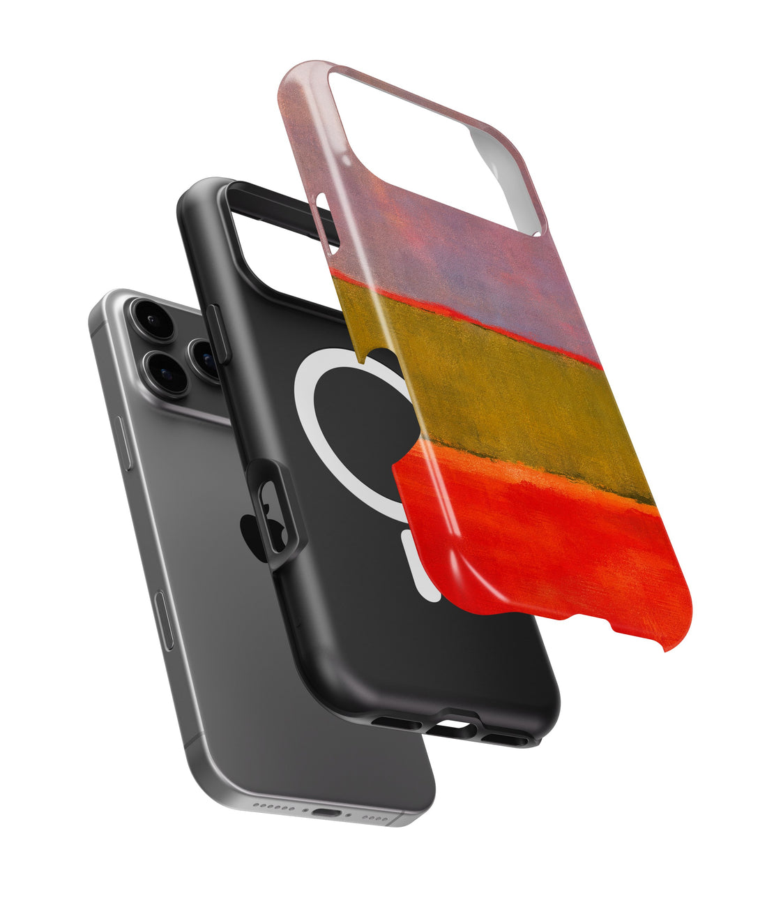Rose Olive Scarlet Color Block shockproof MagSafe iPhone case for iPhone 17 Pro Max