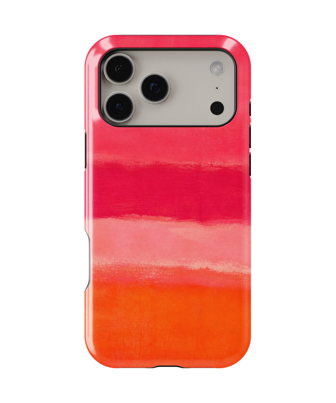 Hot Pink Coral Orange Color Block shockproof MagSafe iPhone case for iPhone 17 Pro Max