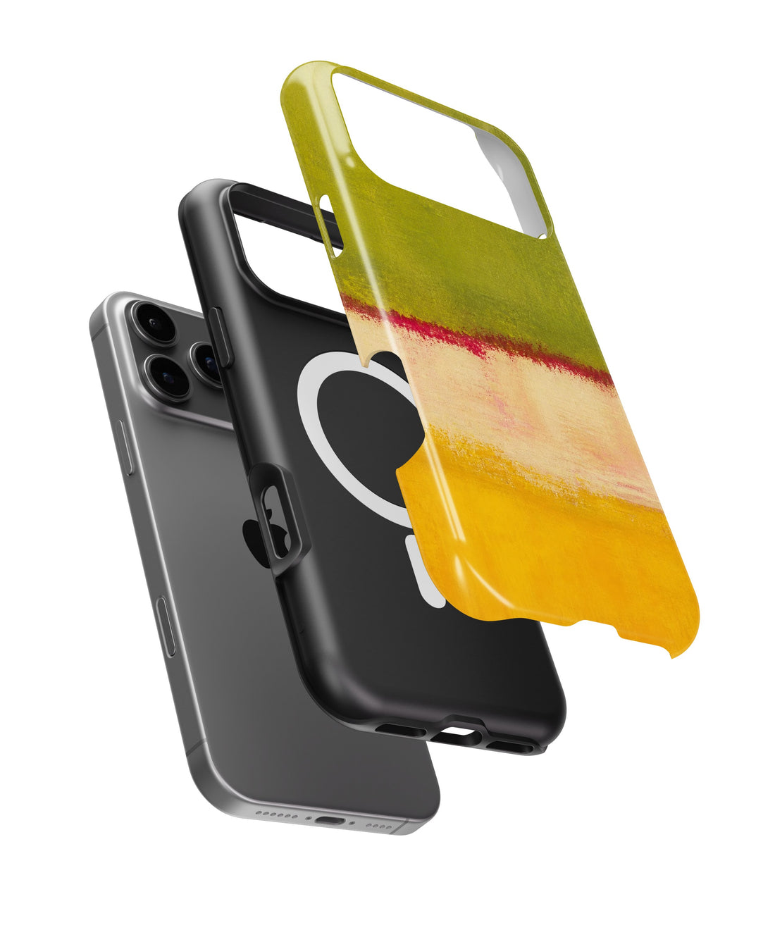 Chartreuse Cream Golden Yellow Color Block shockproof MagSafe iPhone case for iPhone 17 Pro Max