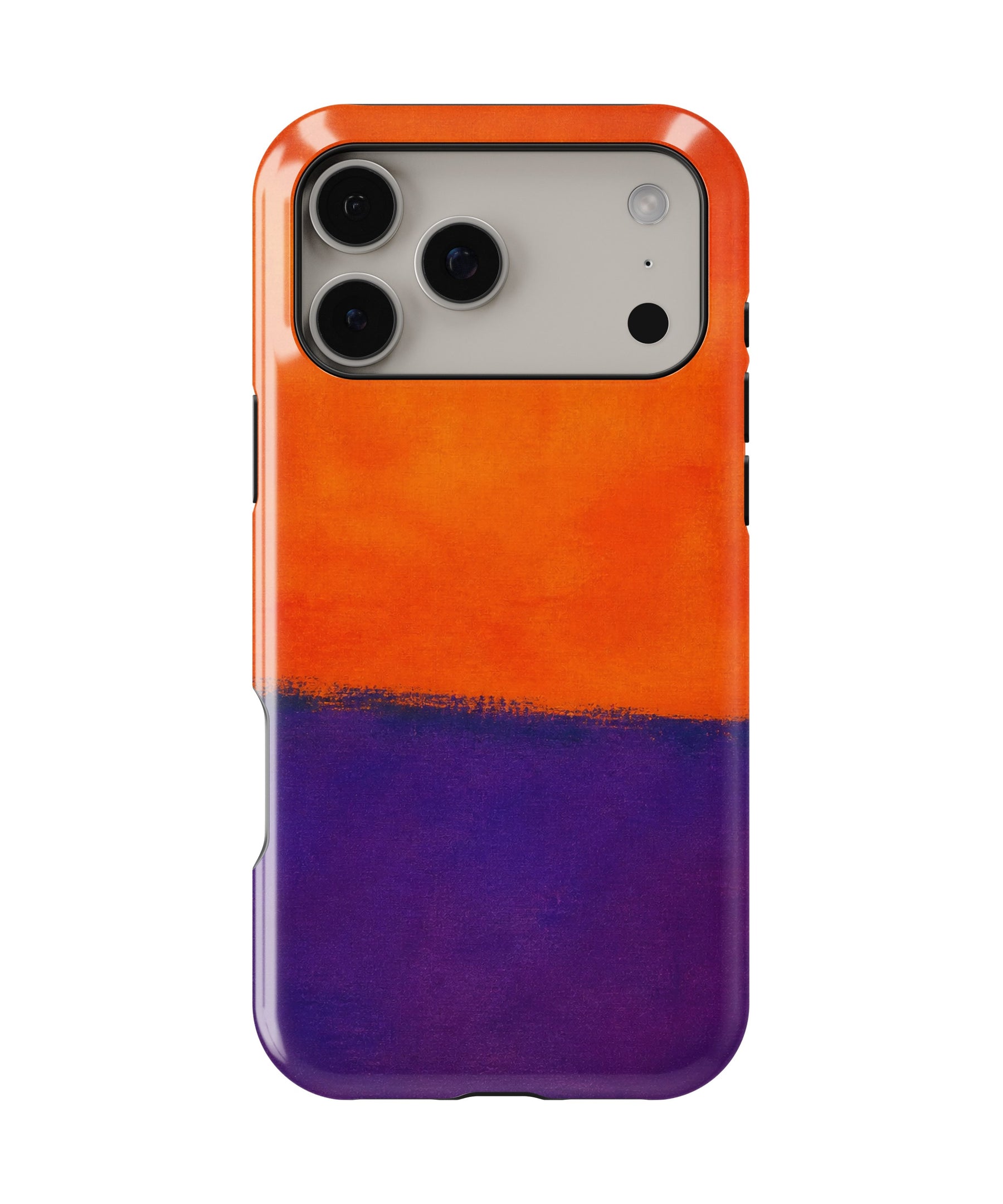 Tangerine Purple Color Block MagSafe iPhone Tough Case – Custom Name Option