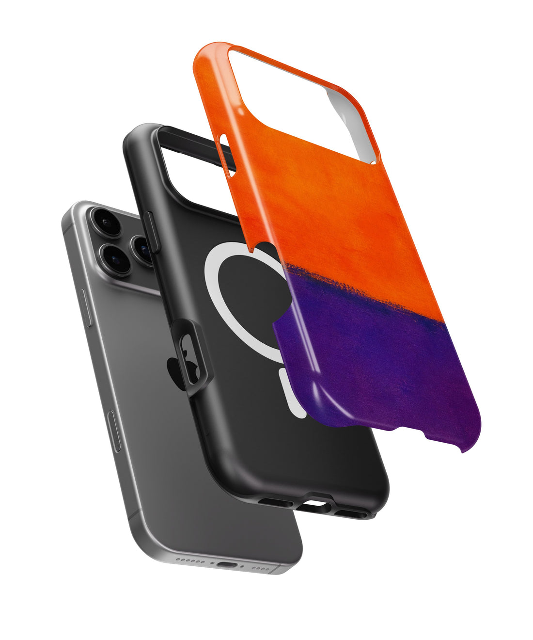 Tangerine Purple Color Block shockproof MagSafe iPhone case for iPhone 17 Pro Max
