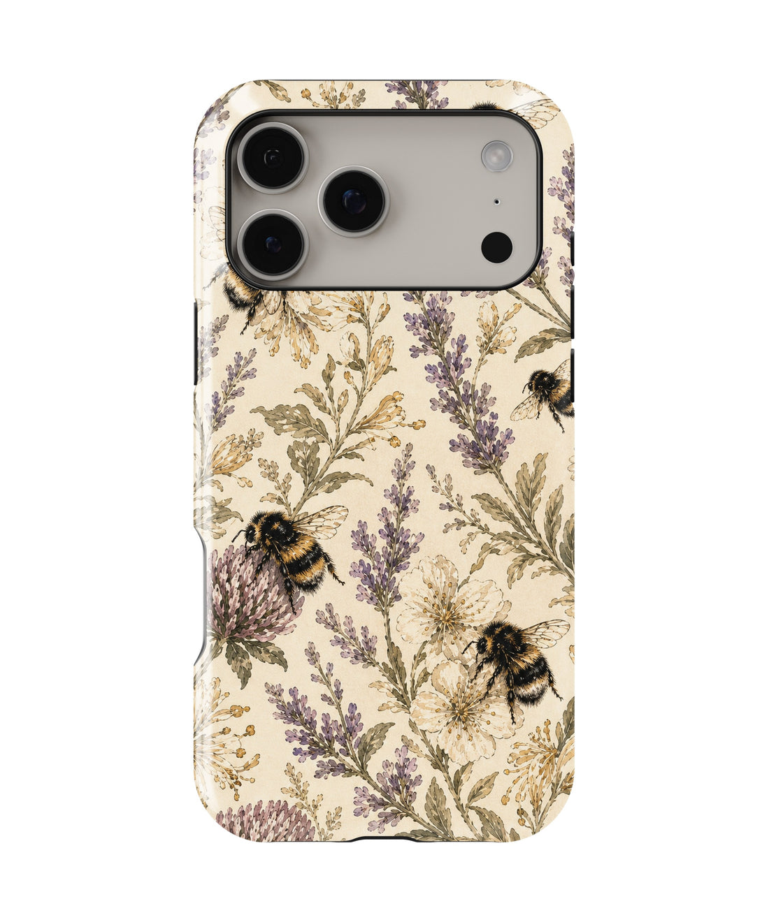 Lavender Bumblebee Botanical shockproof MagSafe iPhone case for iPhone 17 Pro Max