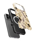 Lavender Bumblebee Botanical iPhone tough case with built-in MagSafe magnetic ring