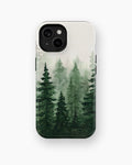 Green Watercolor Forest MagSafe iPhone Tough Case - i15 tough p1