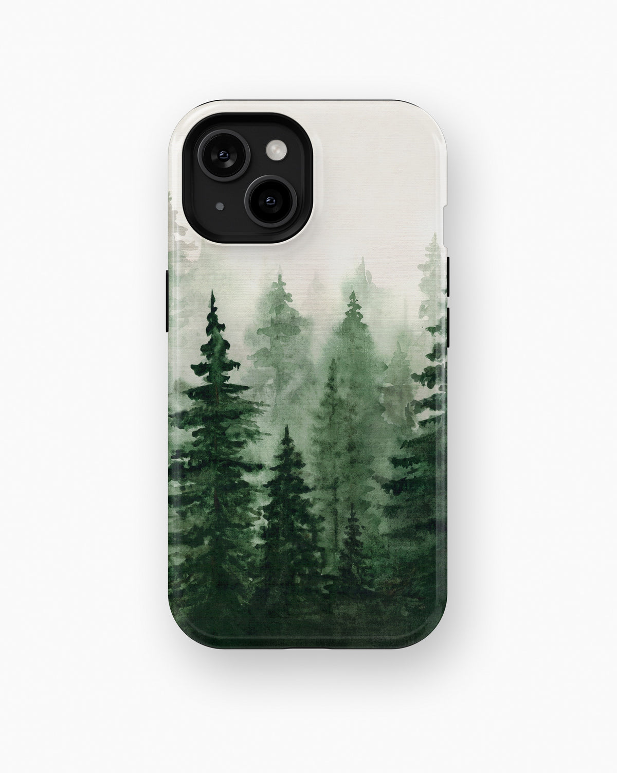 Green Watercolor Forest MagSafe iPhone Tough Case - i15 tough p1