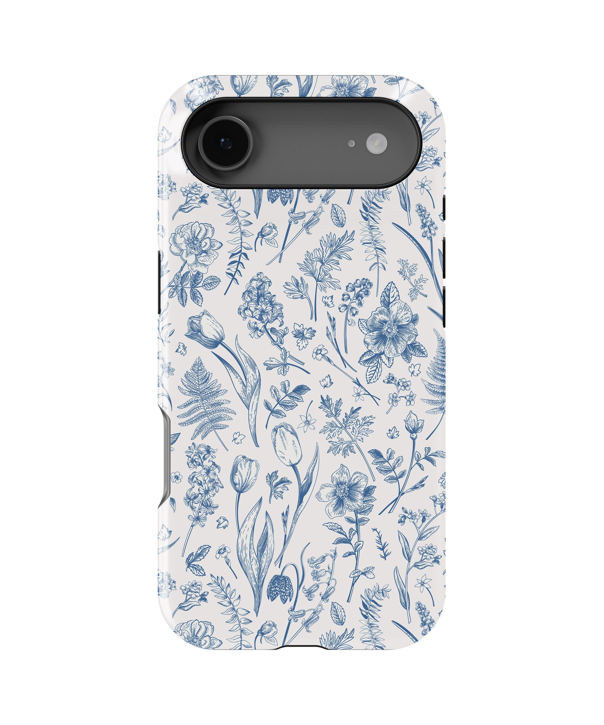 Blue Botanical Line Art Floral MagSafe iPhone Tough Case - i17AT p1