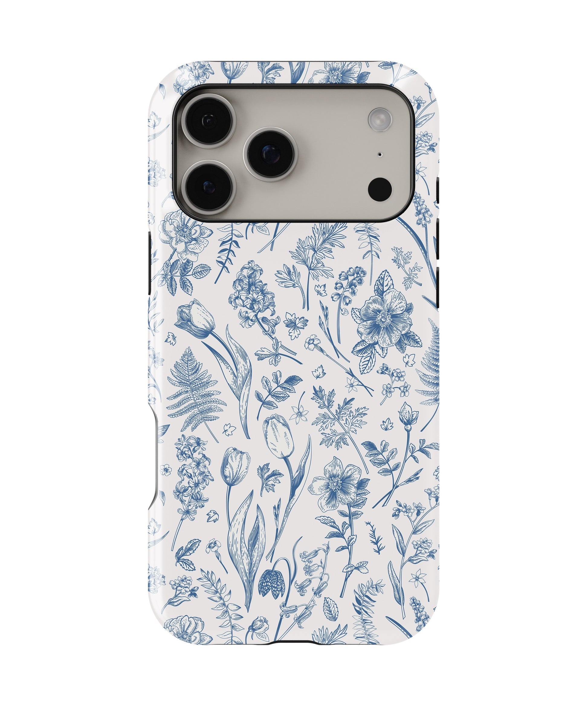 Blue Botanical Line Art Floral MagSafe iPhone Tough Case - i17PMT p1