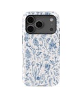 Blue Botanical Line Art Floral MagSafe iPhone Tough Case - i17PT p1