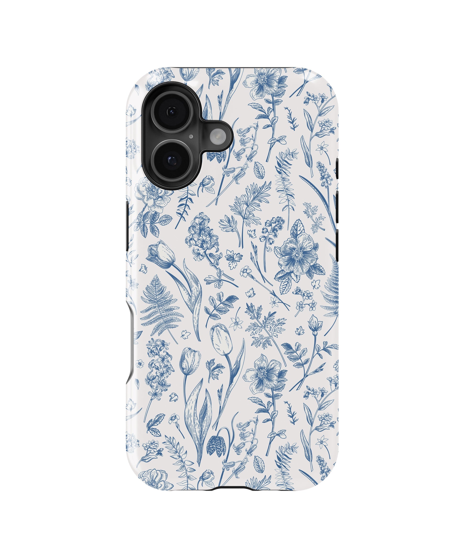 Blue Botanical Line Art Floral MagSafe iPhone Tough Case - i17T p1