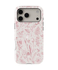Pink Botanical Line Art Floral MagSafe iPhone Tough Case - i17PMT p1
