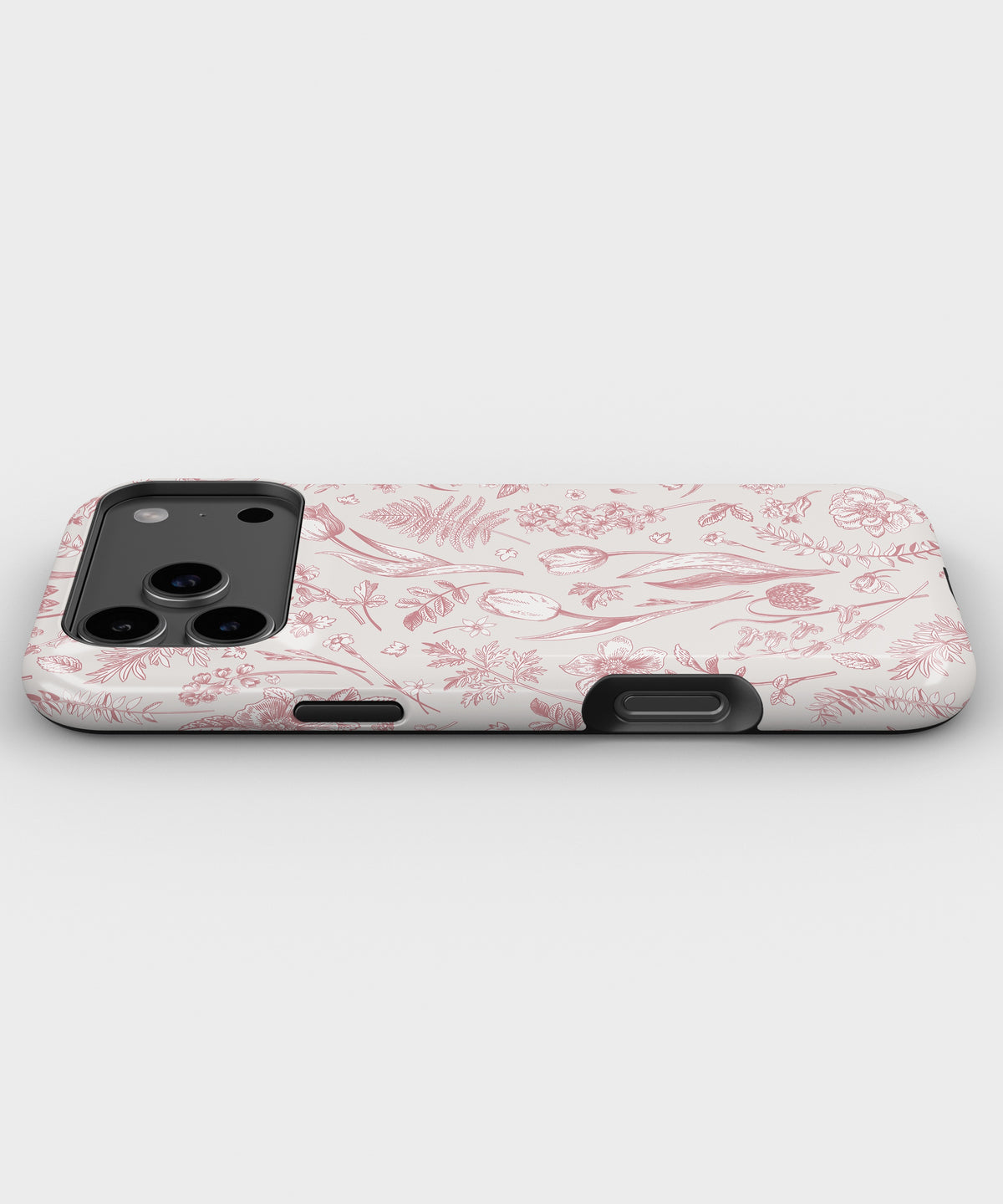 Pink Botanical Line Art Floral MagSafe iPhone Tough Case - i17PMT p3
