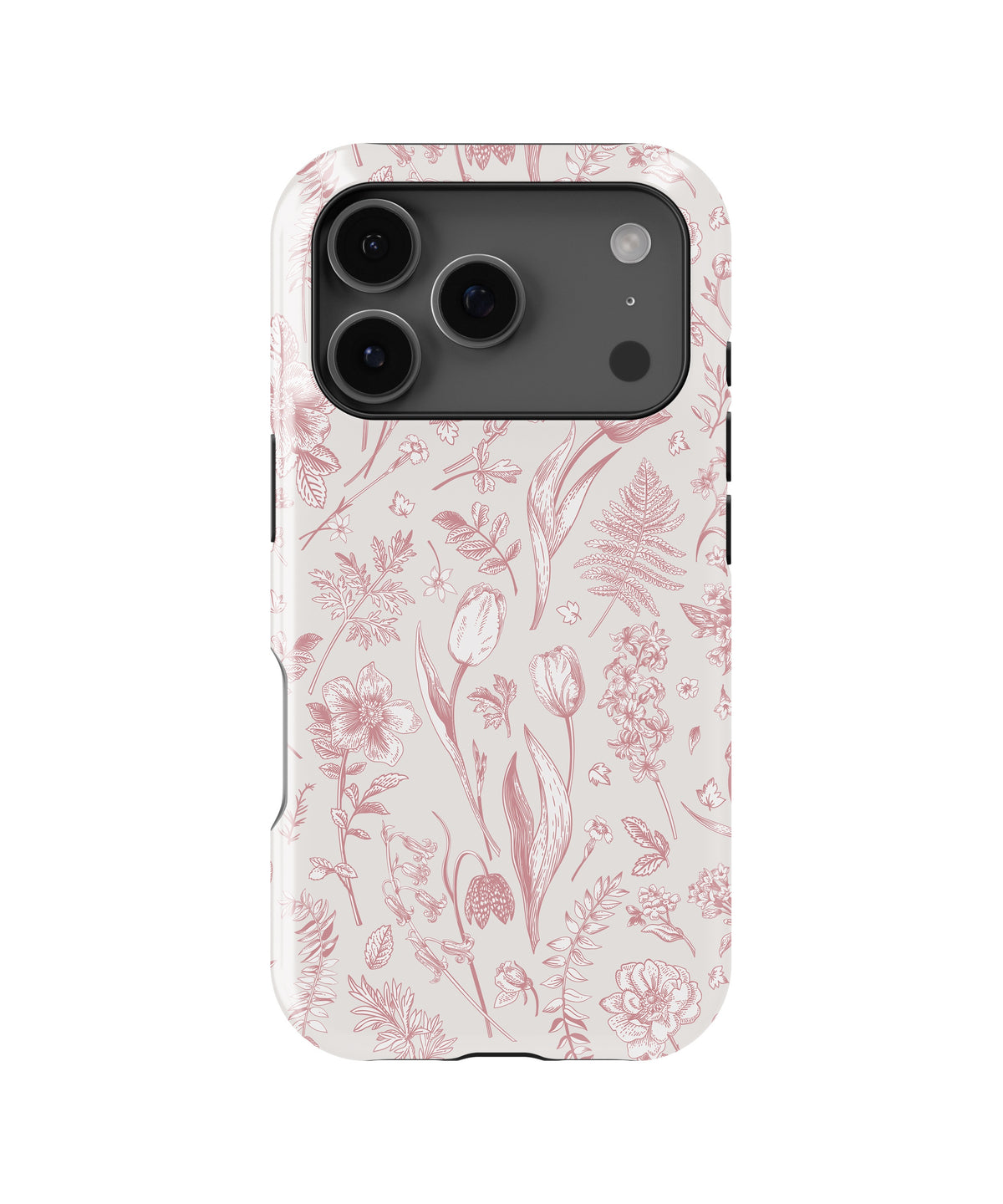 Pink Botanical Line Art Floral MagSafe iPhone Tough Case - i17PT p1