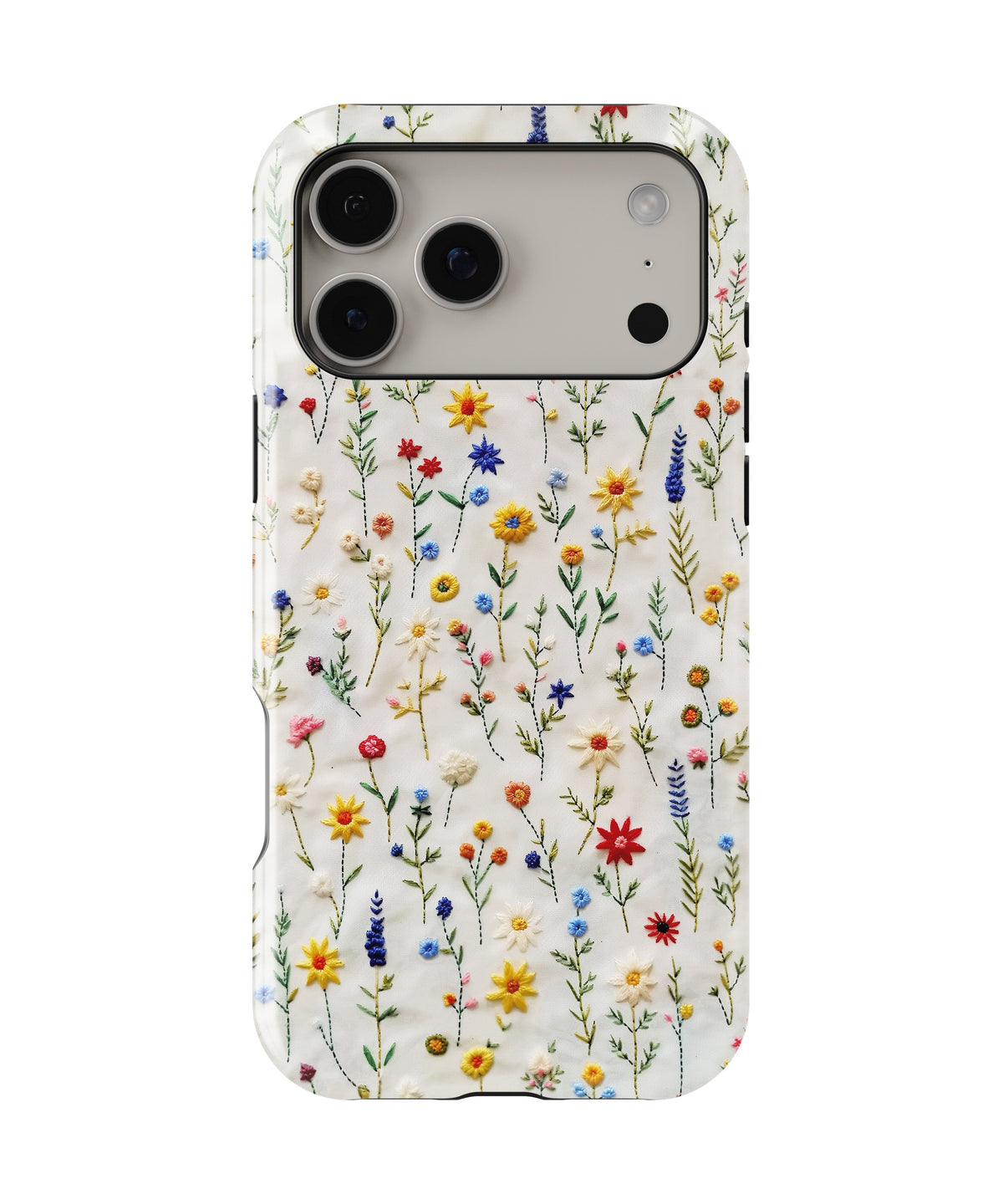 Embroidered Wildflower Meadow MagSafe iPhone Tough Case - i17PMT p1