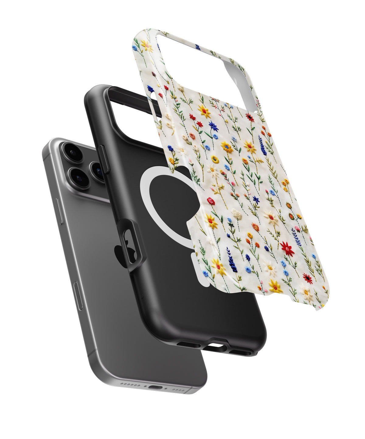 Embroidered Wildflower Meadow MagSafe iPhone Tough Case - i17PMT p11