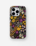 Black Retro Floral Garden MagSafe iPhone Tough Case - i15 pro tough p1