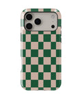 Green Beige Checkerboard MagSafe iPhone Tough Case - i17PMT p1