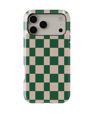 Green Beige Checkerboard MagSafe iPhone Tough Case - i17PMT p1