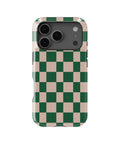 Green Beige Checkerboard MagSafe iPhone Tough Case - i17PT p1
