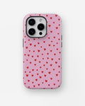 Pink Red Heart Pattern MagSafe iPhone Tough Case - i15 pro tough p1