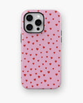 Pink Red Heart Pattern MagSafe iPhone Tough Case - i15 pro max tough p1