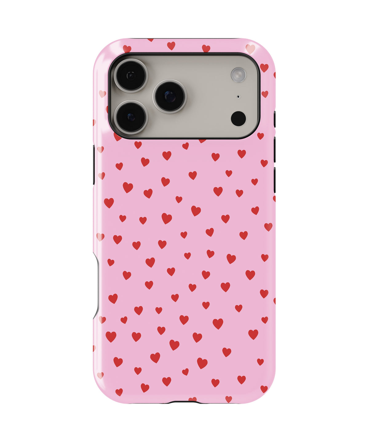Pink Red Heart Pattern MagSafe Tough Case – iPhone 18 Pro Max & iPhone 18 Pro | Custom Name