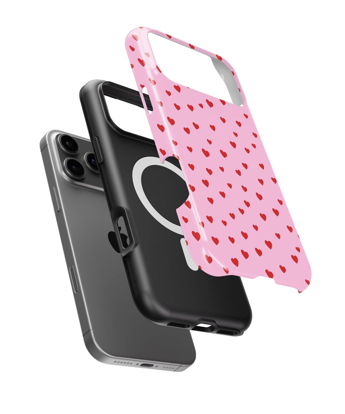 Pink Red Heart Pattern MagSafe iPhone Tough Case - i17PMT p11