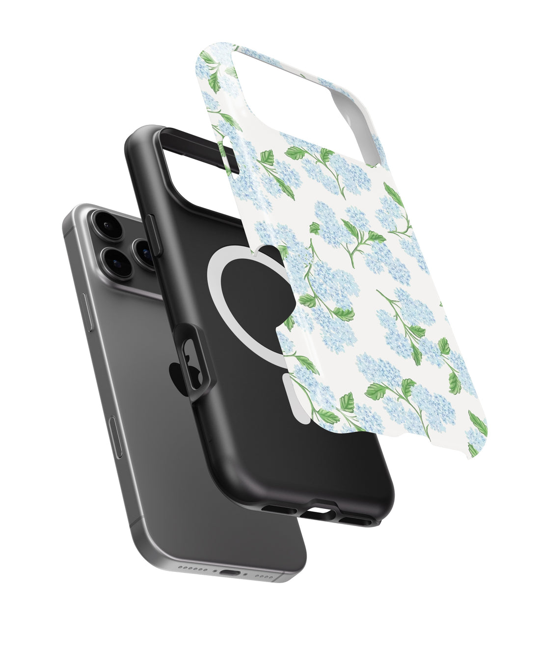 Blue Hydrangea Floral MagSafe iPhone Tough Case - i17PMT p1