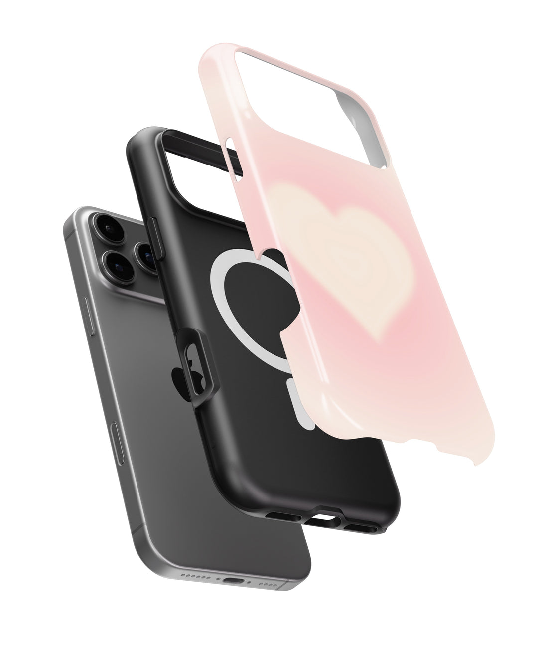Pink Blush Heart Glow MagSafe iPhone Tough Case - i17PMT p1