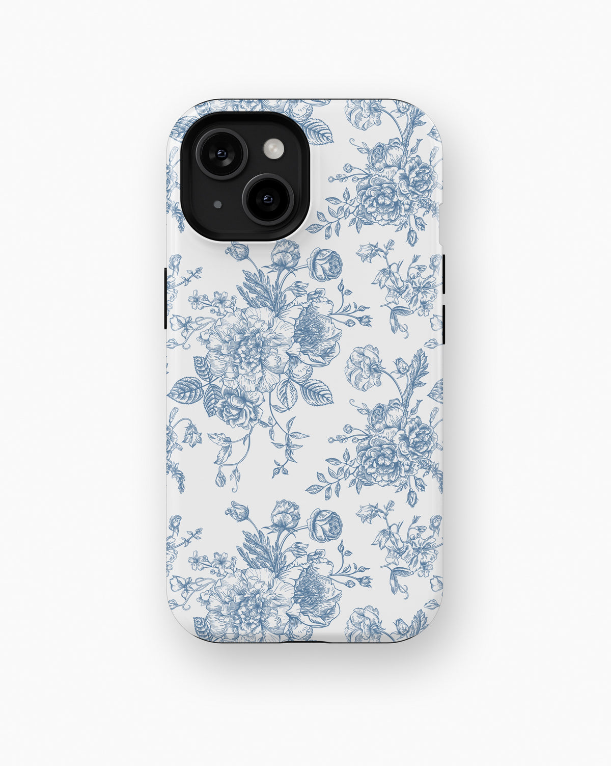 Blue Toile Floral Bouquet MagSafe iPhone Tough Case - i15 tough p1