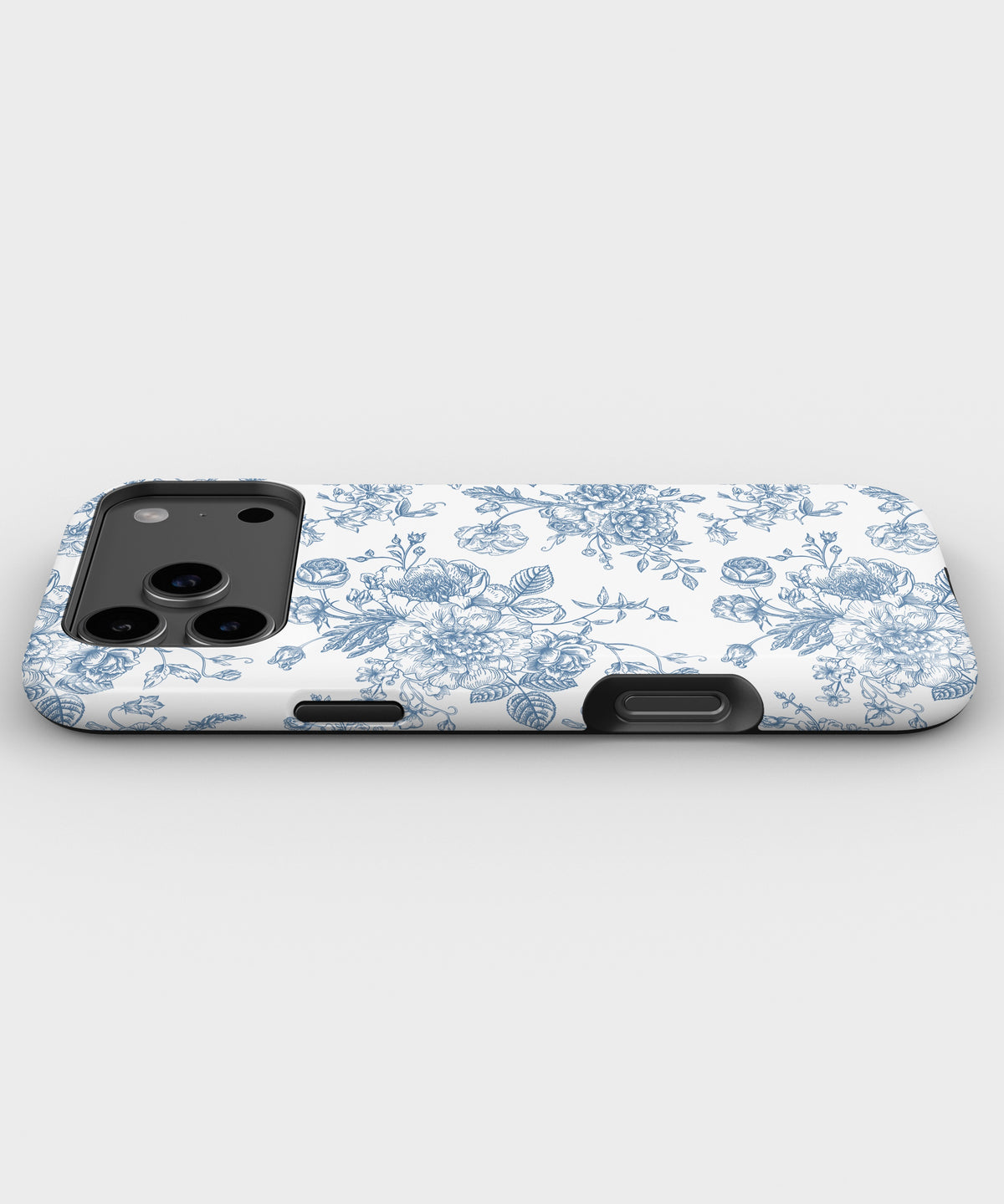 Blue Toile Floral Bouquet MagSafe iPhone Tough Case - i17PMT p3