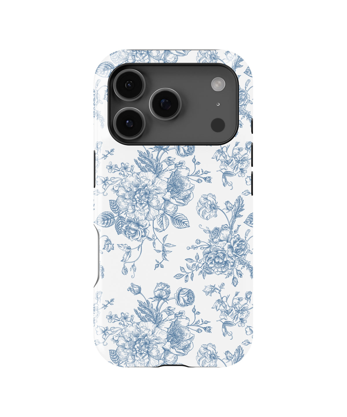 Blue Toile Floral Bouquet MagSafe iPhone Tough Case - i17PT p1