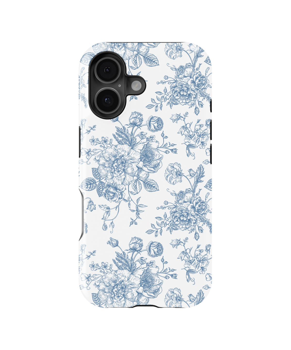 Blue Toile Floral Bouquet MagSafe iPhone Tough Case - i17T p1