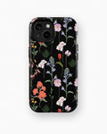 Black Wildflower Botanical MagSafe iPhone Tough Case - i15 tough p1