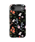 Black Wildflower Botanical MagSafe iPhone Tough Case - i17AT p1