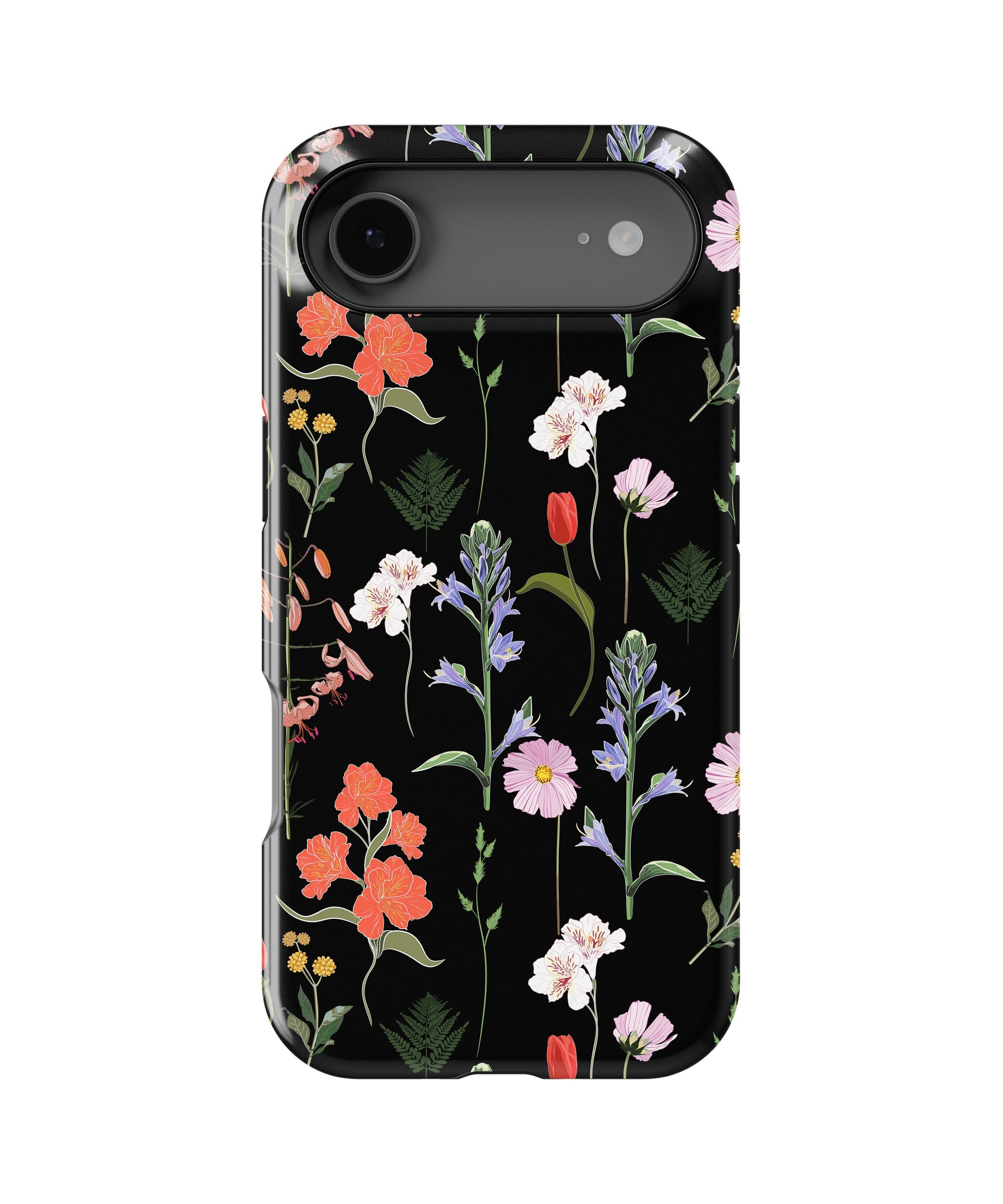 Black Wildflower Botanical MagSafe iPhone Tough Case - i17AT p1