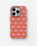 Coral Pink Art Deco Fan MagSafe iPhone Tough Case - i15 pro tough p1
