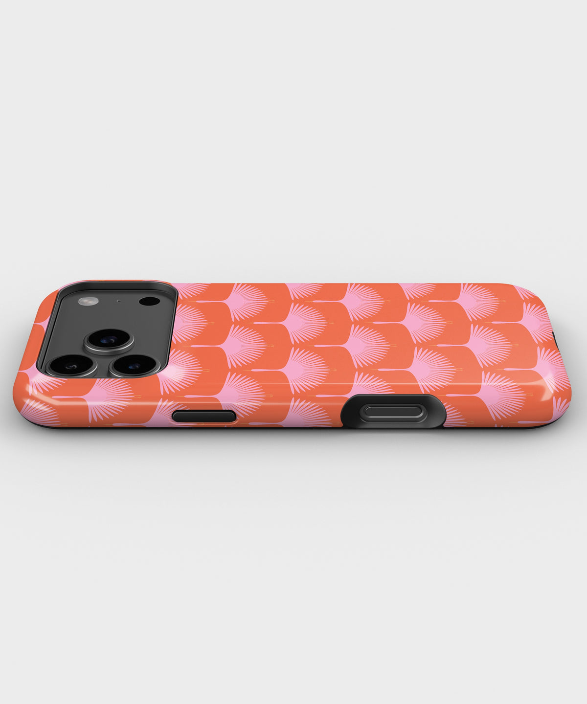 Coral Pink Art Deco Fan MagSafe iPhone Tough Case - i17PMT p3