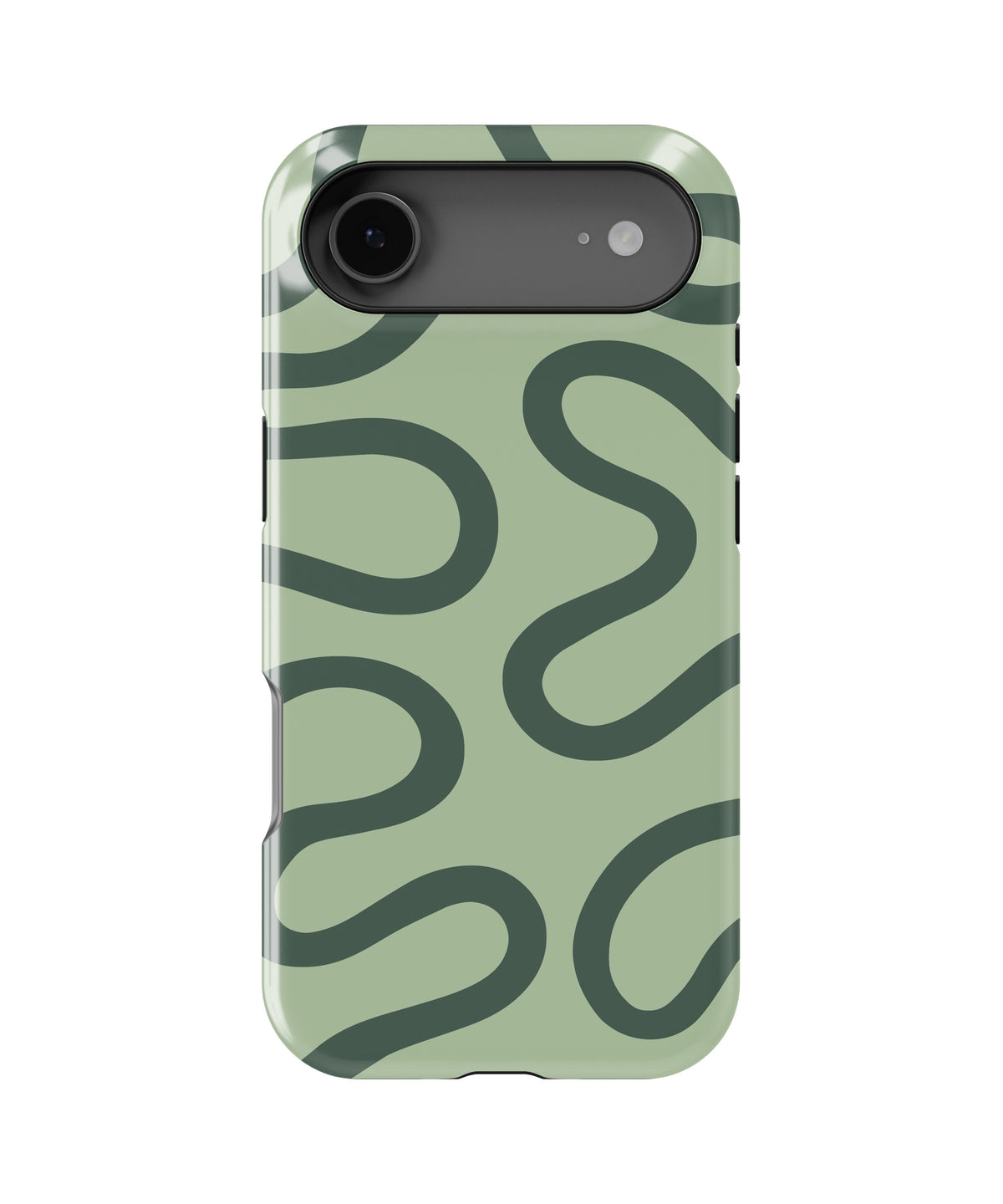 Sage Green Abstract Wavy MagSafe iPhone Tough Case - i17AT p1