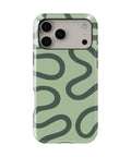 Sage Green Abstract Wavy MagSafe iPhone Tough Case - i17PMT p1