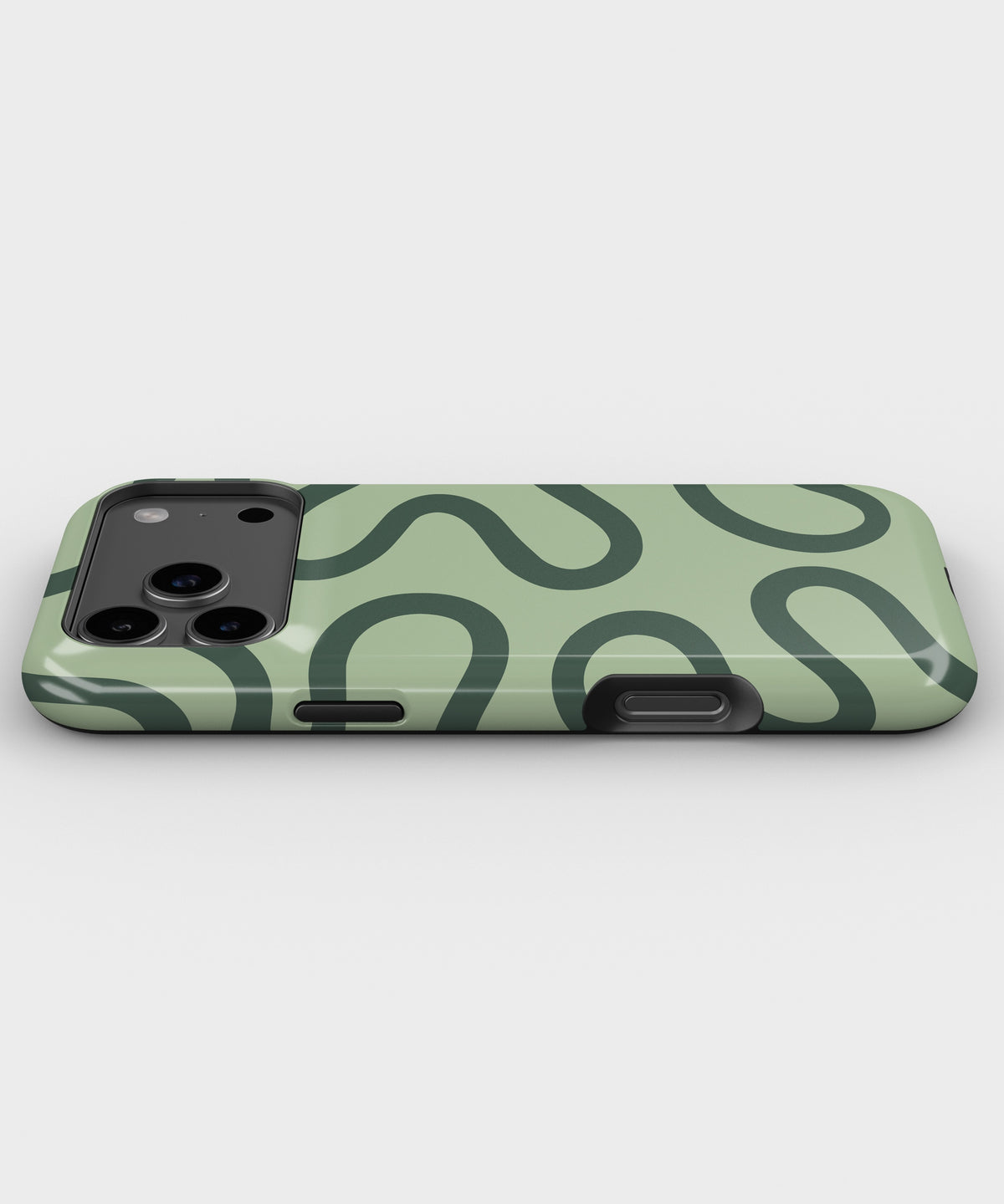 Sage Green Abstract Wavy MagSafe iPhone Tough Case - i17PMT p3