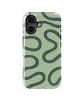 Sage Green Abstract Wavy MagSafe iPhone Tough Case - i17T p1