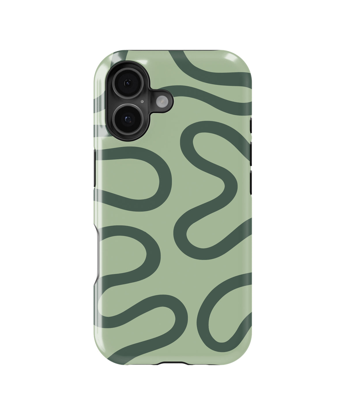 Sage Green Abstract Wavy MagSafe iPhone Tough Case - i17T p1
