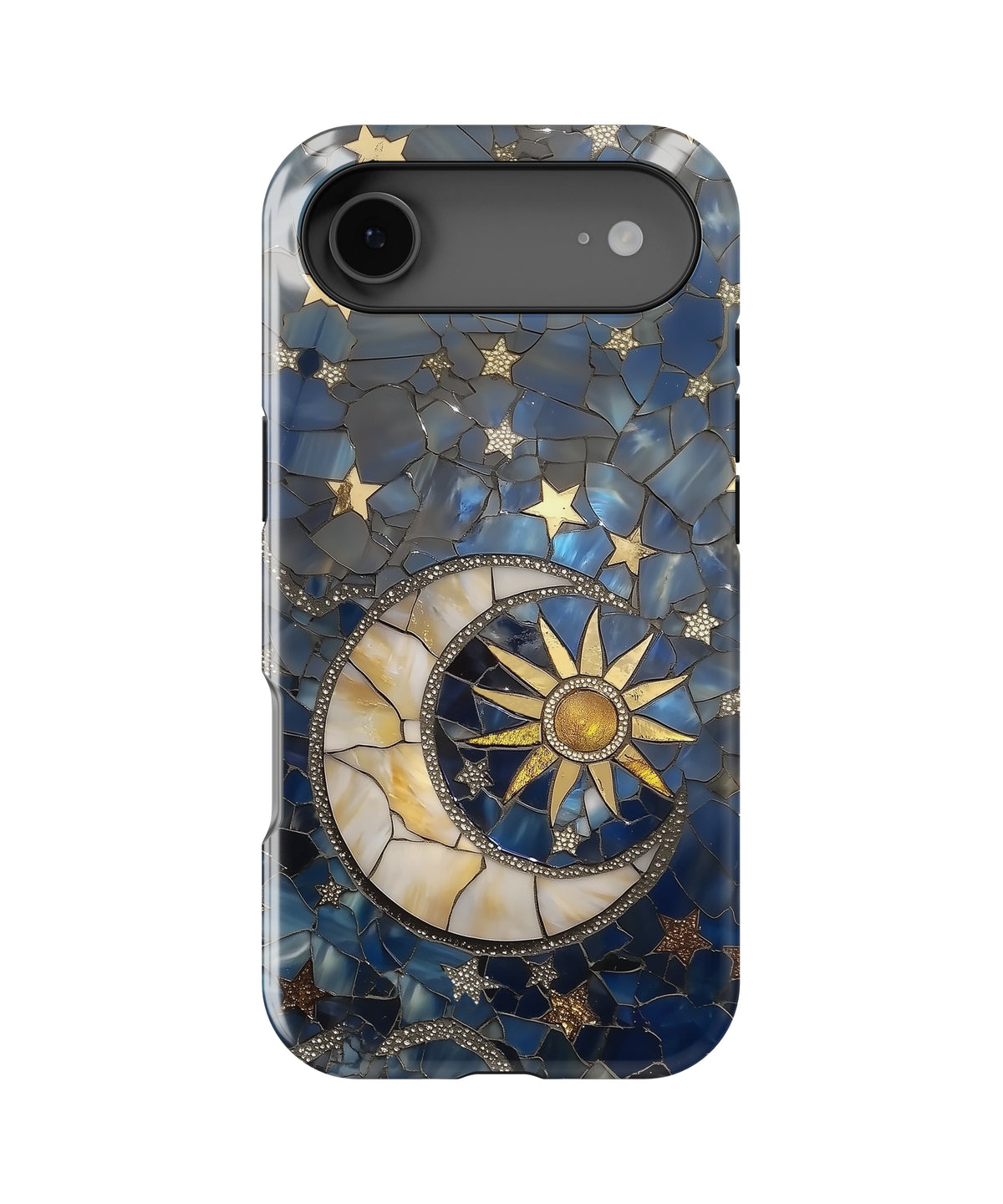 Blue Gold Celestial Mosaic MagSafe iPhone Tough Case - i17AT p1